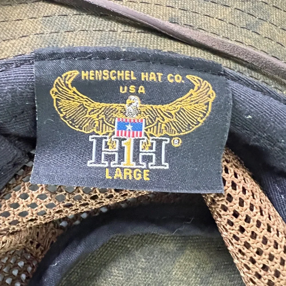 Henschel Breezer Safari Hat Mens Mesh Ventilated Distressed Olive Brown Outback